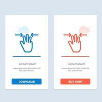 Gestures Hand Mobile Three Fingers  Blue and Red Download and Buy Now web Widget Card Template vector