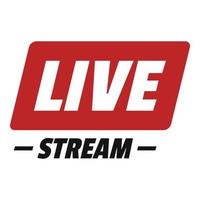 Hot live stream icon, flat style. vector