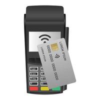 Payment machine icon, realistic style vector