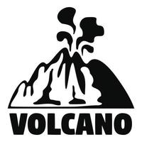 logotipo de volcán de humo, estilo simple vector