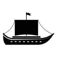 icono antiguo de barco, estilo negro simple vector