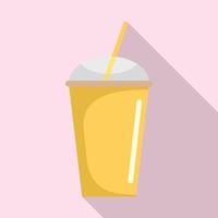 Banana smoothie icon, flat style vector