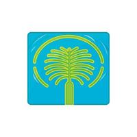 Artificial Islands in UAE icon, cartoon style vector