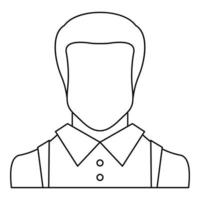 hombre avatar icono vector línea delgada