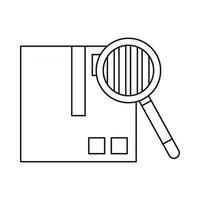 Inspection of cargo icon, outline style vector