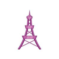 Eiffel Tower icon in cartoon style vector