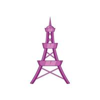 icono de la torre eiffel en estilo de dibujos animados vector