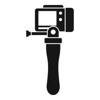 Hand stick camera icon, simple style vector