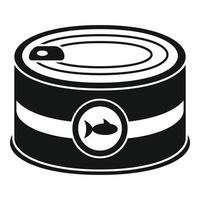 Fish tin can icon, simple style vector