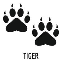 icono de paso de tigre, estilo simple. vector