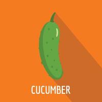 Cucumber icon, flat style. vector