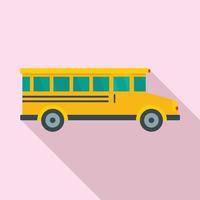 Side view of school bus icon, flat style vector