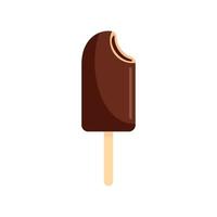 Black ice cream icon, flat style vector