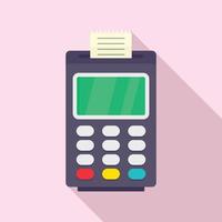 icono de papel de terminal de banco de pago, estilo plano vector