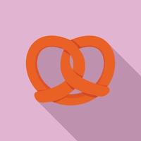 icono de pretzel alemán, estilo plano vector