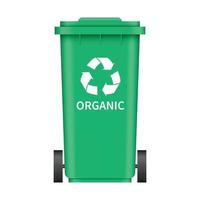 Organic garbage box mockup, realistic style vector