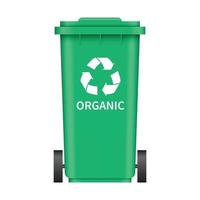 Organic garbage box mockup, realistic style vector