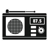 Old radio with antenna icon, simple style vector