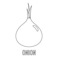 Onion icon, outline style. vector