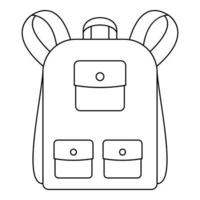 icono de mochila tradicional, estilo de esquema vector