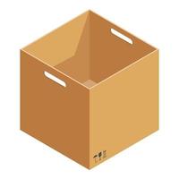 icono de caja abierta, estilo isométrico vector