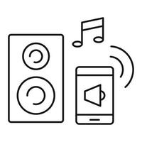 Smart sound control icon, outline style vector