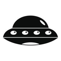 icono de nave espacial alienígena, estilo simple vector