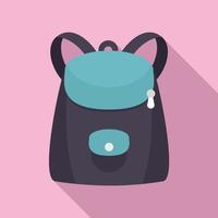 Modern backpack icon, flat style vector