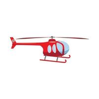 Red helicopter icon, cartoon style vector