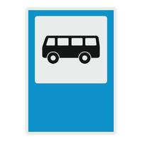 Bus stop icon, flat style. vector