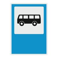 Bus stop icon, flat style. vector