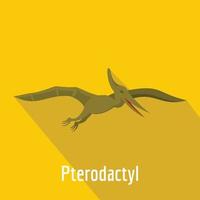 Pterodactyl icon, flat style. vector