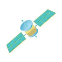 Space satellite icon in cartoon style vector