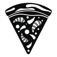 icono de pizza de comida de mar, estilo simple vector