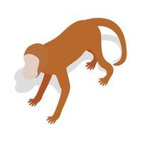 Monkey icon in isometric 3d style vector