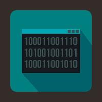 Binary code icon in flat style vector