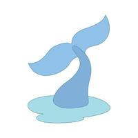 Fin of dolphin icon, cartoon style vector