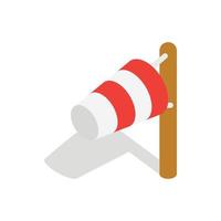 Windsock icon in isometric 3d style vector