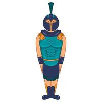 Ancient Egyptian warrior icon, cartoon style vector
