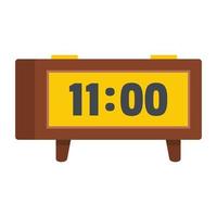 Alarm clock retro icon, flat style vector