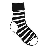 Striped sock icon, simple style vector