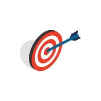 Target with arrow icon, isometric 3d style vector