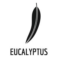 Eucalyptus leaf icon, simple black style vector