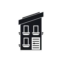 Two-storey house icon, simple style vector