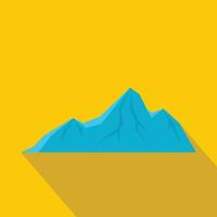 Tall mountain icon, flat style. vector