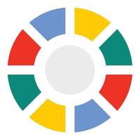 Pie chart icon, flat style vector