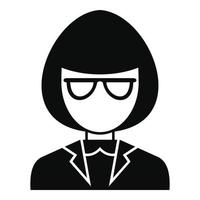 icono de guía de la mujer del museo, estilo simple vector