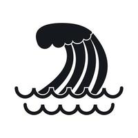 icono de ola de tsunami, estilo simple vector