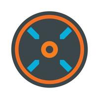 Circle aim target icon, flat style vector