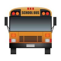 Front of modern school bus mockup, realistic style vector